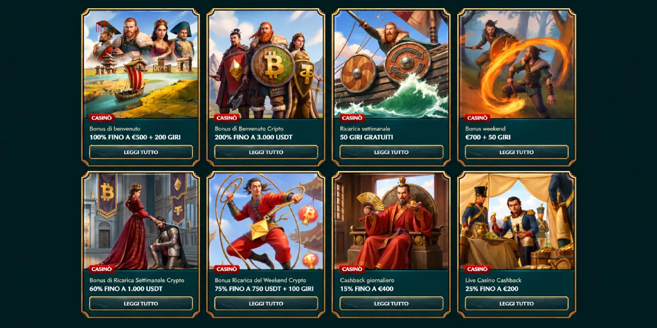 My Empire Casino promozioni bonus di benvenuto crypto ricarica e cashback Italia